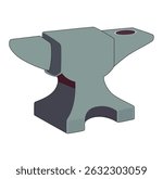 Cartoon Blacksmith Anvil Digital Source Vectors Illustration 