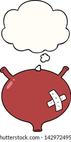 vejiga de caricatura con burbuja de pensamiento