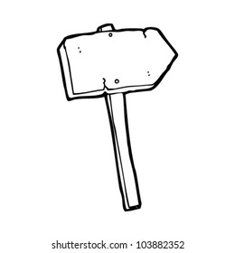 cartoon blank direction sign