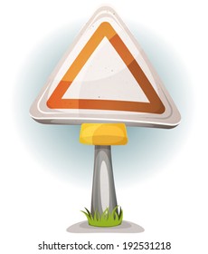 Cartoon Blank Road Sign/ Illustration of a cartoon comic warning road sign with blank space