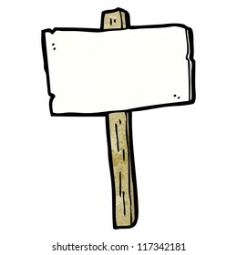 Cartoon Blank Sign Post