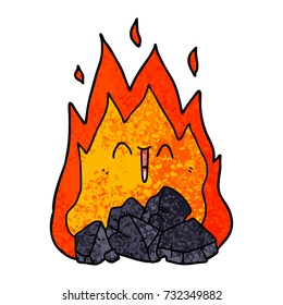cartoon blazing coal fire