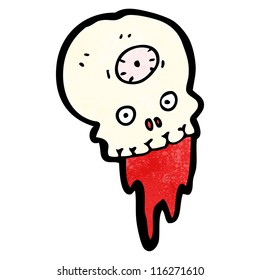 cartoon bleeding skull
