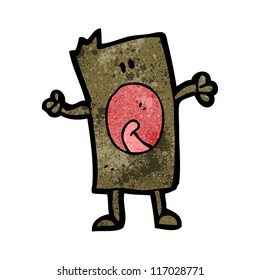 cartoon block head man