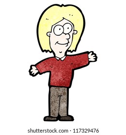 hombre rubio de caricatura