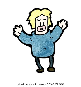 hombre rubio de caricatura