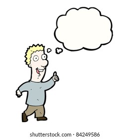 cartoon blond man with idea
