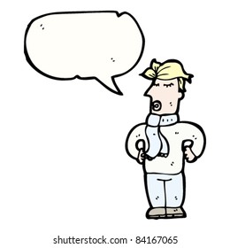 cartoon blond man talking