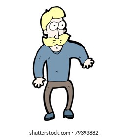 cartoon blond mustache man