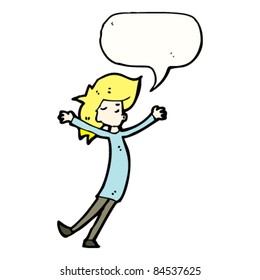 cartoon blond person singing and dancing