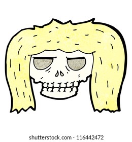 cartoon blond skull