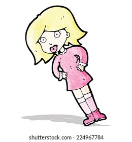 cartoon blond woman with hands on hips