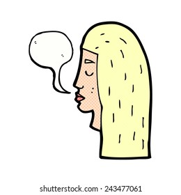 cartoon blond woman talking