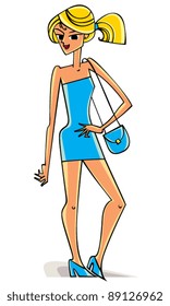 Cartoon blonde.