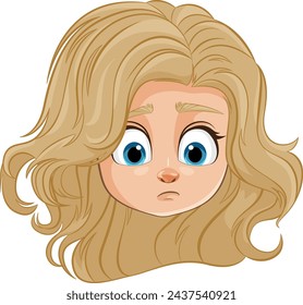 Cartoon of a blonde girl with a concerned expression