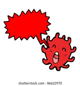 cartoon blood cell with speech bubble