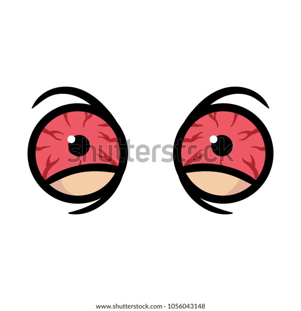 Cartoon Bloodshot Eyes Stock Vector (Royalty Free) 1056043148