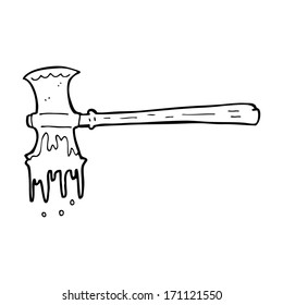 cartoon bloody axe