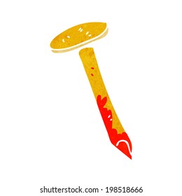 cartoon bloody nail