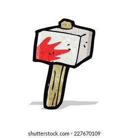 cartoon bloody stone hammer