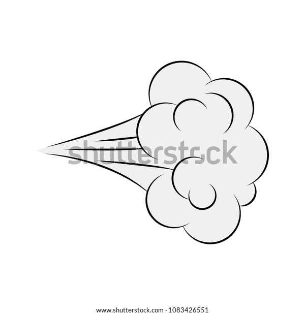Cartoon\
blow, comic smoke isolated on white\
background\
