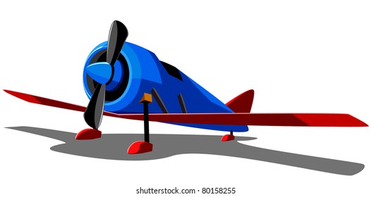 cartoon blue airplane