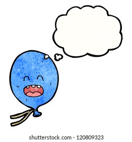 globo azul de dibujos animados con cara