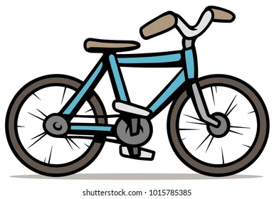 Cartoon Blue Bicycle Isolated On White Stock Vector (Royalty Free ...