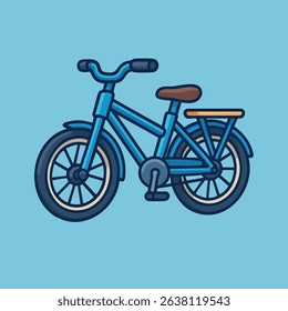 Cartoon Blue Bicycle Vector Illustration