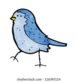 pájaro azul de dibujos animados