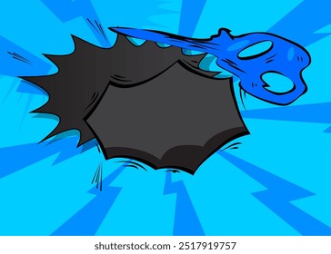 Cartoon Blue and Black background, comic book backdrop. Retro vector comics pop art design.