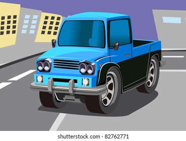 cartoon blue car