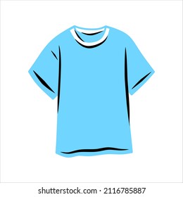 Cartoon blue casual top t-shirt 