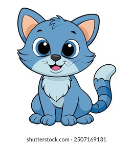 a cartoon of a blue cat