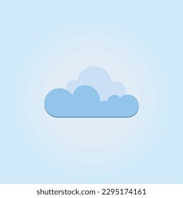 Nube azul de caricatura aislada con fondo transparente