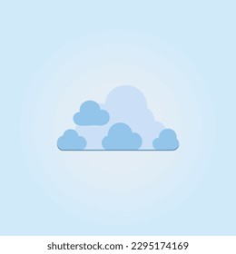 Cartoon blue cloud isolated with transparent background