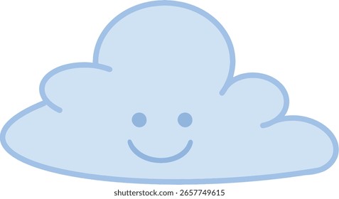 Nubes azules de la historieta con una cara sonriente