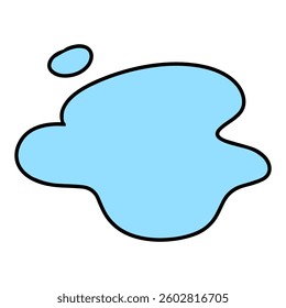 Cartoon blue color water splash .Liquid elements, cry droplet icons vector set. Ink, sauce, river isolated splashes