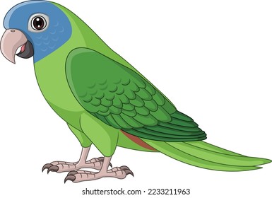 Cartoon Blue Crown Conure Parrot