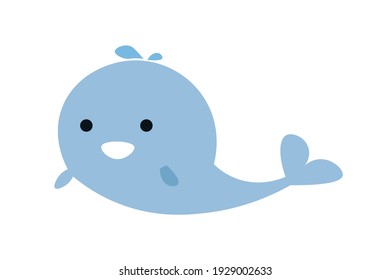 Cartoon Blue Dolphin Vector Illustration