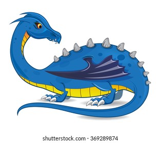 Cartoon blue dragon