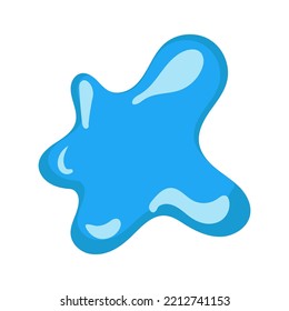 Cartoon blue dripping water drop and liquid icon. Shape water is splashing, flowing and water droplet. Clean and fresh aqua and wet bubble. Flowing dew vector illustration