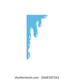 Cartoon blue dripping water drop, splash, spray and tear. Liquid flow, wave, stream and puddle. Nature water motion shape vector. Illustration of rain water drop, liquid splash on white background