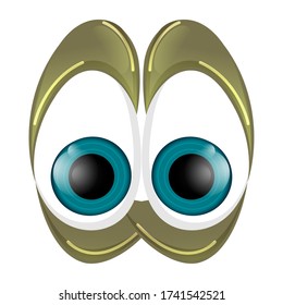 Cartoon of a blue eyes - Vector illustration