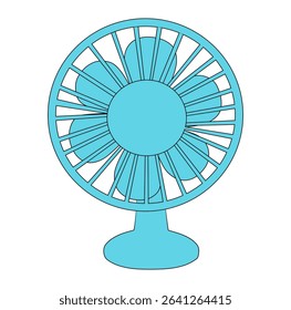 Cartoon Blue Fan Simple Design Icon Digital Source
