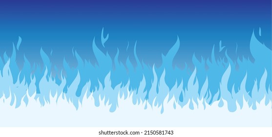 Cartoon blue gas burner flame icon or symbol. Blue fire ball pictogram or logo. Vector line pattern. Fire flame light, burning flames. flamme icon. Burns sign. Inferno fire. M3 info.