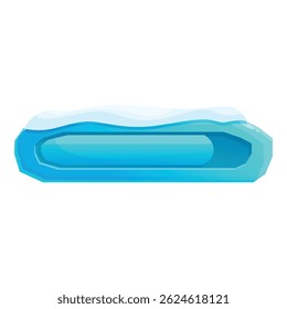 Cartoon blau Eis-Taste mit Schnee auf der Oberseite für Spiel ui Design