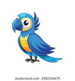 Cartoon blue macaw vector isolated