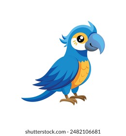 Cartoon blue macaw vector isolated