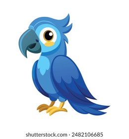 Cartoon blue macaw vector isolated